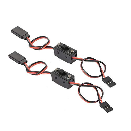 2PCS Receiver Extra Channel Extended Cable w/Power Switch for 1/10 RC Car Drone 
